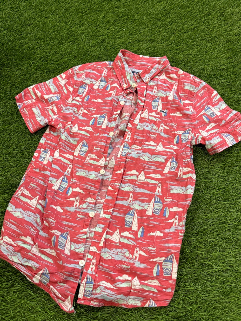 Vineyard Vines Button Down Shirt - Short Sleeve - Whale Shirt